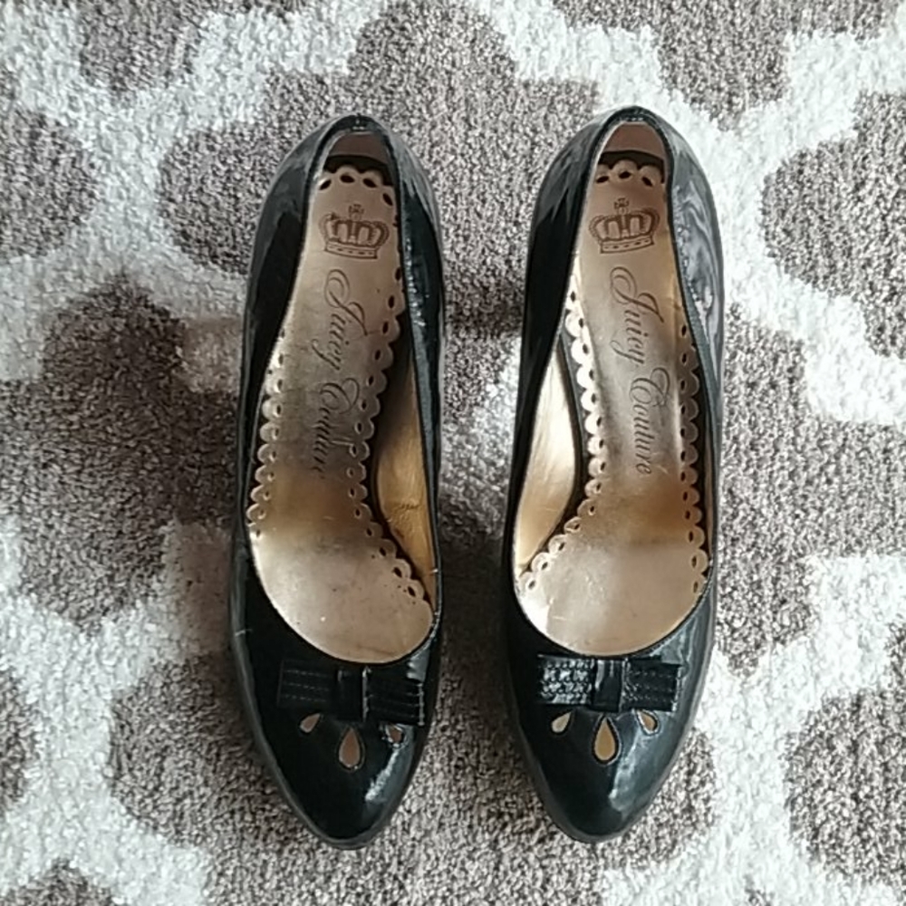 Juicy Couture Women's Sz 9 1/2 M Black Patent 4”